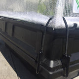 Wind straps attached to Vegepod